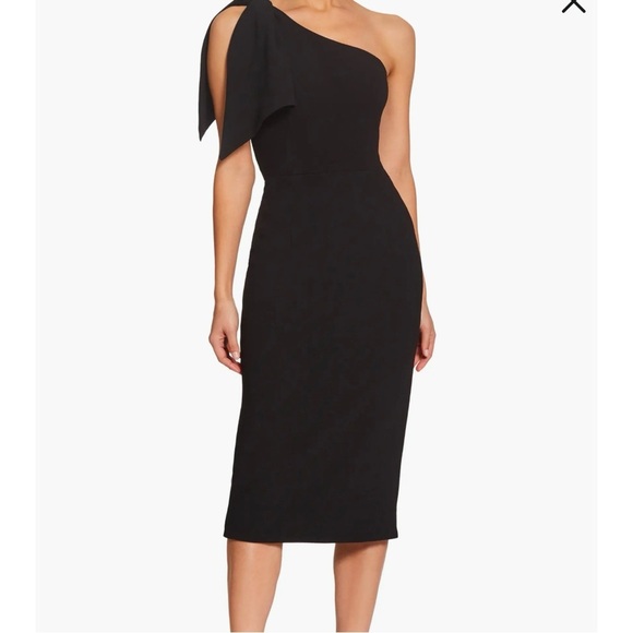 Dress the population Tiffany One-Shoulder Midi Dress Size S Black - Picture 1 of 13